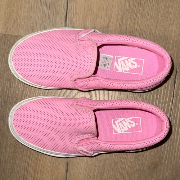 Vans Little Girls Size 12.5 Pink Perforated Slip-On Sneakers, VGUC - Picture 7 of 8